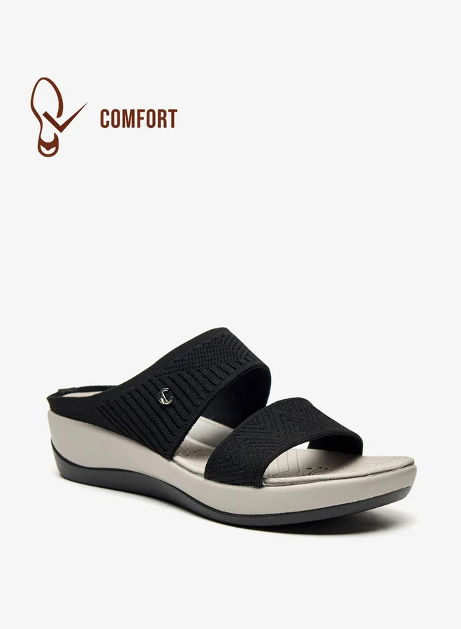 Le Confort Mesh Slip-On Strap Sandals with Flatform Heels