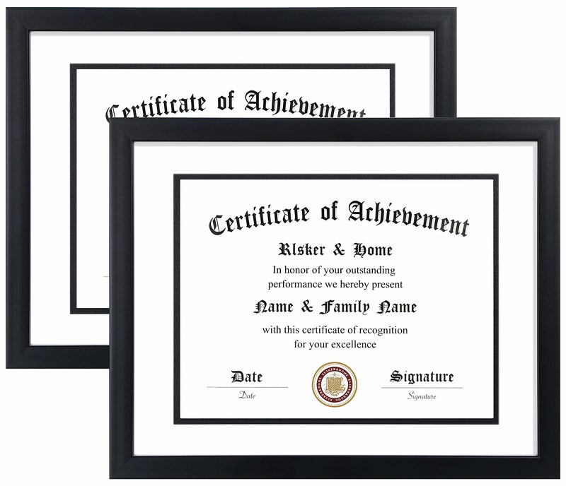 ELSKER&HOME ELSKERHOME 11x14 Diploma Frame 85x11 CertificateDocument with Mat or 11x14 Inch Without Mat Black Frames Display Degree or Award Frames White with Black Rim 