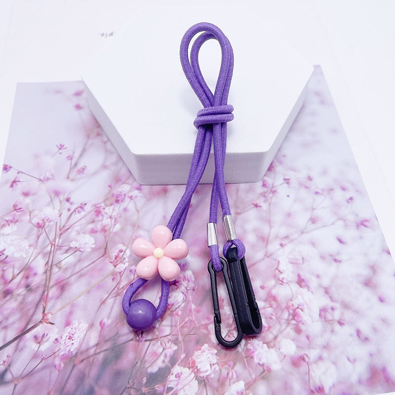 Cartoon Kids Mask Lanyard Adjustable Ear Saver 34# purple flowers - Image 1