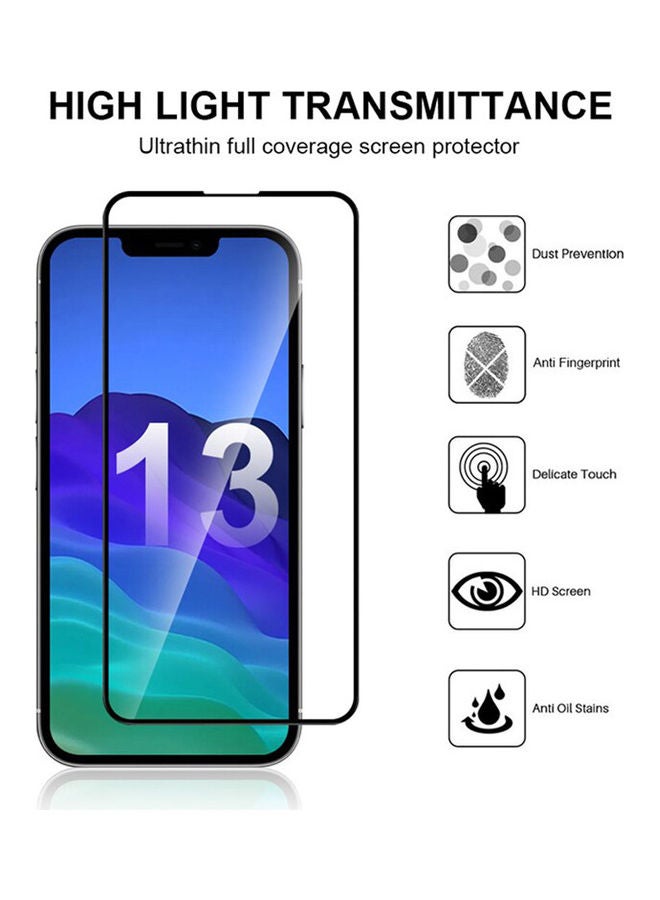 Full Glue Screen Protector Tempered Glass For Apple iPhone 13 Pro Size 6.1 inches Black Edge - Image 3