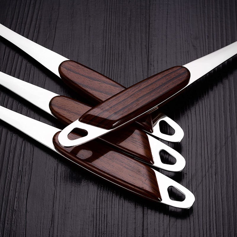 Primetan 1 Pcs Skimmer Slotted Spoon Stainless Steel with Long Handle Colander for Kitchen Dining Hot Pot Frying Strainer Ergonomic Design Thickened Heavy Duty 1 Pcs Wood Pattern Skimmer J - Image 4