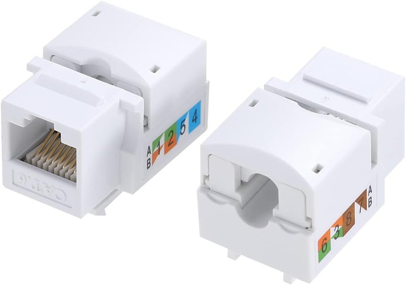 Greluma جريلوما ()، 6 قطع من موصلات RJ45 لشبكات الإيثرنت، محمية ضد التداخل الكهربائي، مناسبة لأسلاك الإيثرنت من نوع Cat7، Cat6، Cat5e، وCat5، لتمديد الأسلاك من نوع ذكر إلى أنثى. - Image 2