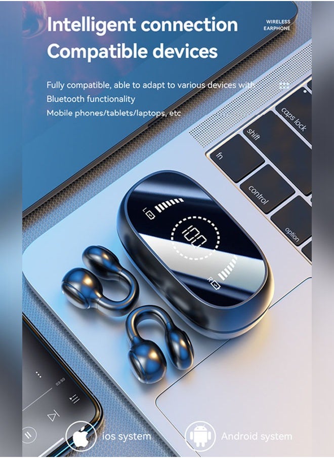 Bone Conduction Wireless Headphones Bluetooth Open Ear Sport Headset With Mic Sweatproof for Cycling Running Driving Gym