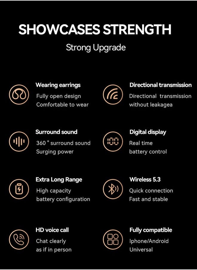 Bone Conduction Wireless Headphones Bluetooth Open Ear Sport Headset With Mic Sweatproof for Cycling Running Driving Gym