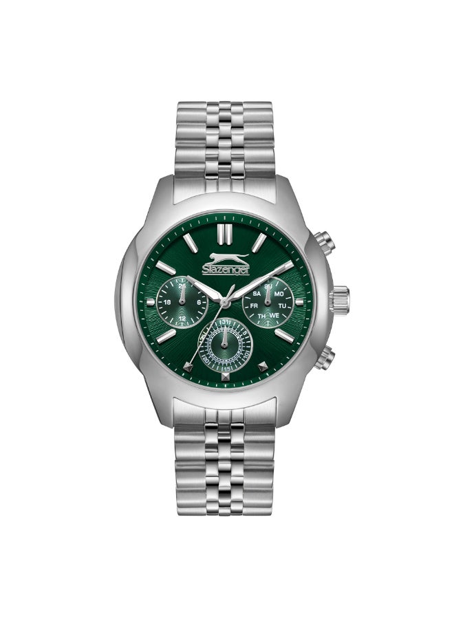 سلازنجر ساعة رجالية متعددة الوظائف بسوار معدني فضي - Image 1