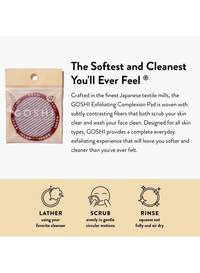 GOSHI Exfoliating Complexion Pads - Reusable, Rapid-Drying, Soft Exfoliating Face Scrubber for All Skin Types - Red - Made in Japan - Image 2