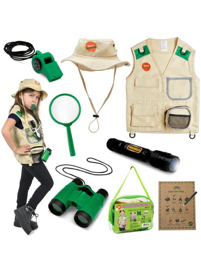 Born Toys Explorer Kit for Kids Children's Toy with Washable Premium Backyard Safari Vest and Adventure kit or Paleontologist Costume Full Kids Explorer Set - Image 1