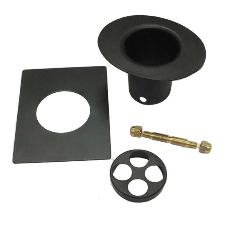 Monarch Rain Chains Installation Kits â€“ 3-Piece Black Gutter Adapter Set with Rectangular Plate and Round Hole Filter for Rain Chains for Gutters, Decorative Gutter Adapter Installation Set