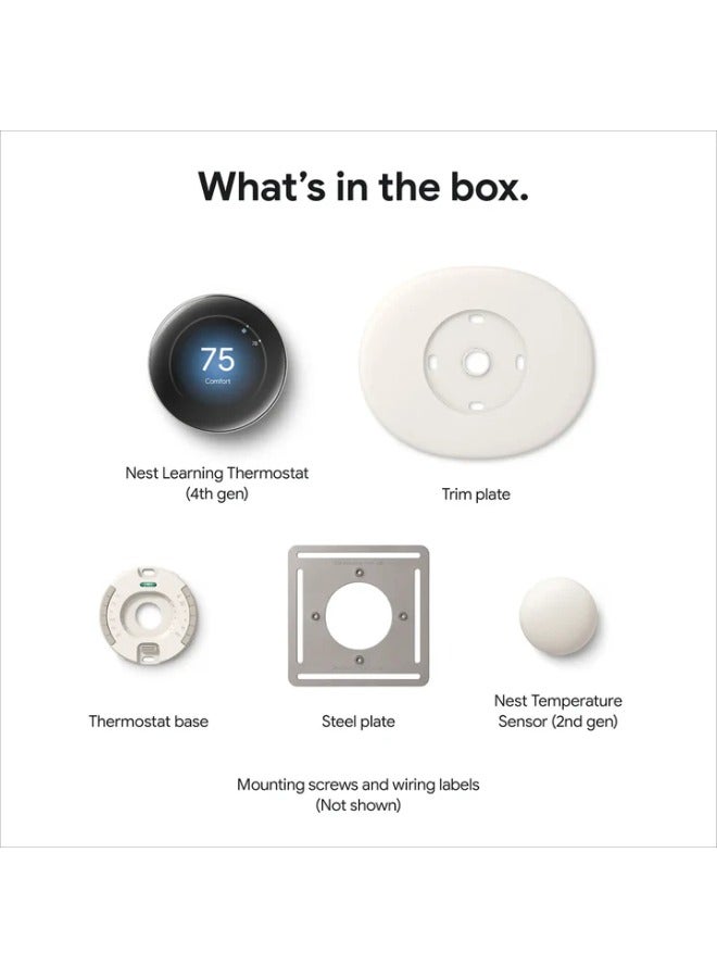 Google Nest Learning Thermostat (4th gen) with Nest Temperature Sensor (2nd gen)