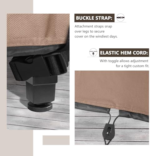 ULTCOVER Square Patio Heavy Duty Table Cover - 600D Tough Canvas Waterproof Outdoor Dining Table and Chairs General Purpose Furniture Cover Size 54 inch - Image 4