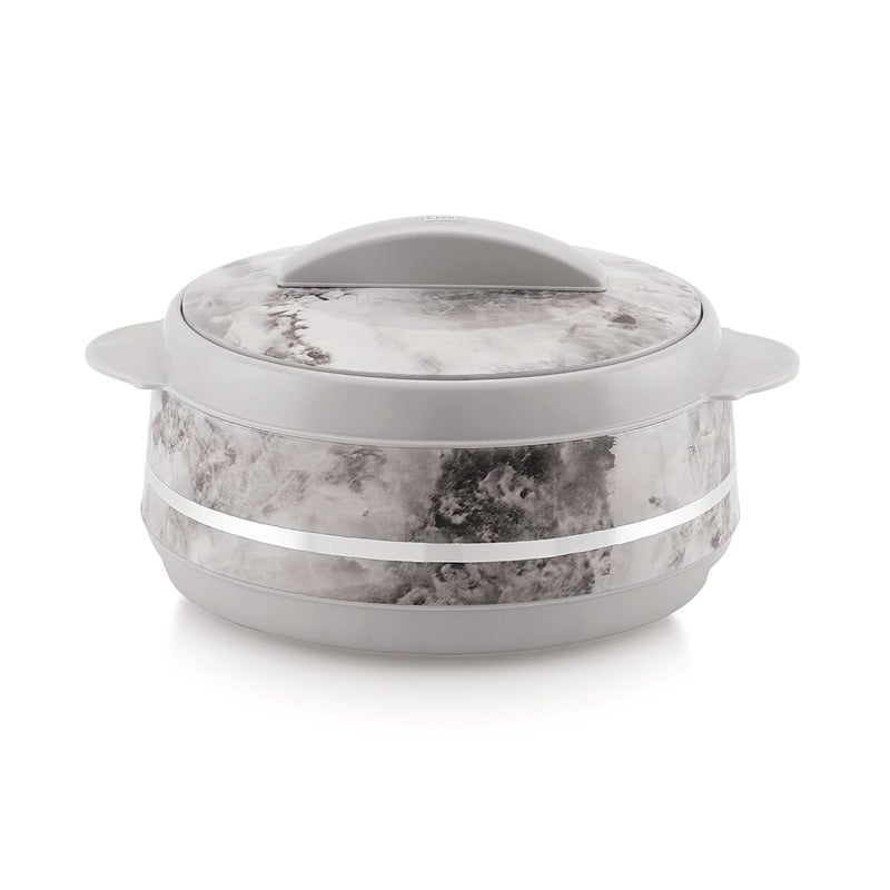 Liza طقم هدايا LIZA Palazio 3PC مع قدر دائري بتشطيب رخام مع داخلية من الفولاذ المقاوم للصدأ | معزول PU | خالي من BPA | مقاوم للروائح | درجة غذائية | مثالي للطعام الساخن والبارد (1200 مل + 1600 مل + 2000 مل) (أبيض) - Image 4