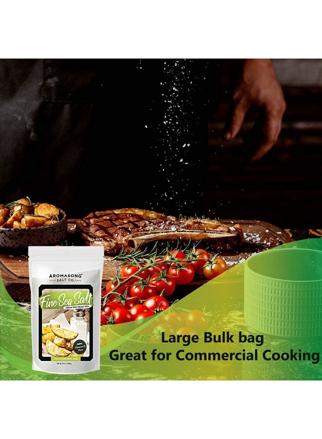 أروماسونج أروما سونج 100% ملح بحري طبيعي من البحر الميت، ملح طعام ناعم الحبيبات، عبوة كبيرة 2.43 رطل، كيس قابل لإعادة الإغلاق، 100% نقي وطبيعي، غير مكرر، خالٍ من الجلوتين، ملح بحري للطهي اليومي - Image 4