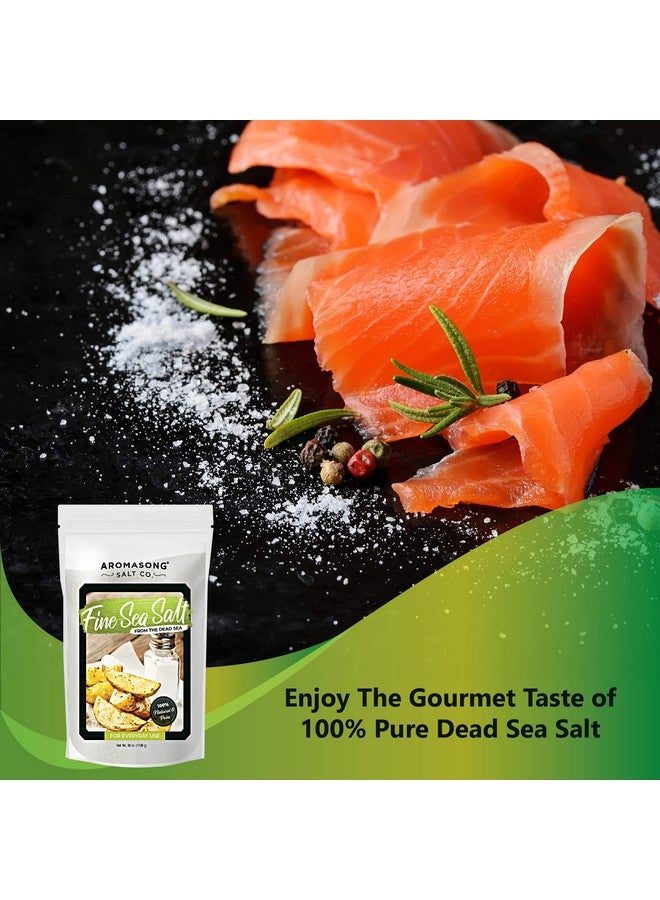 أروماسونج أروما سونج 100% ملح بحري طبيعي من البحر الميت، ملح طعام ناعم الحبيبات، عبوة كبيرة 2.43 رطل، كيس قابل لإعادة الإغلاق، 100% نقي وطبيعي، غير مكرر، خالٍ من الجلوتين، ملح بحري للطهي اليومي - Image 2