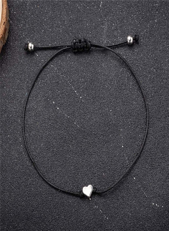 kelistom سوار كيليستوم مصنوع من سبيكة معدنية على شكل قلب للرجال والنساء والأولاد والبنات (أسود) - Image 5