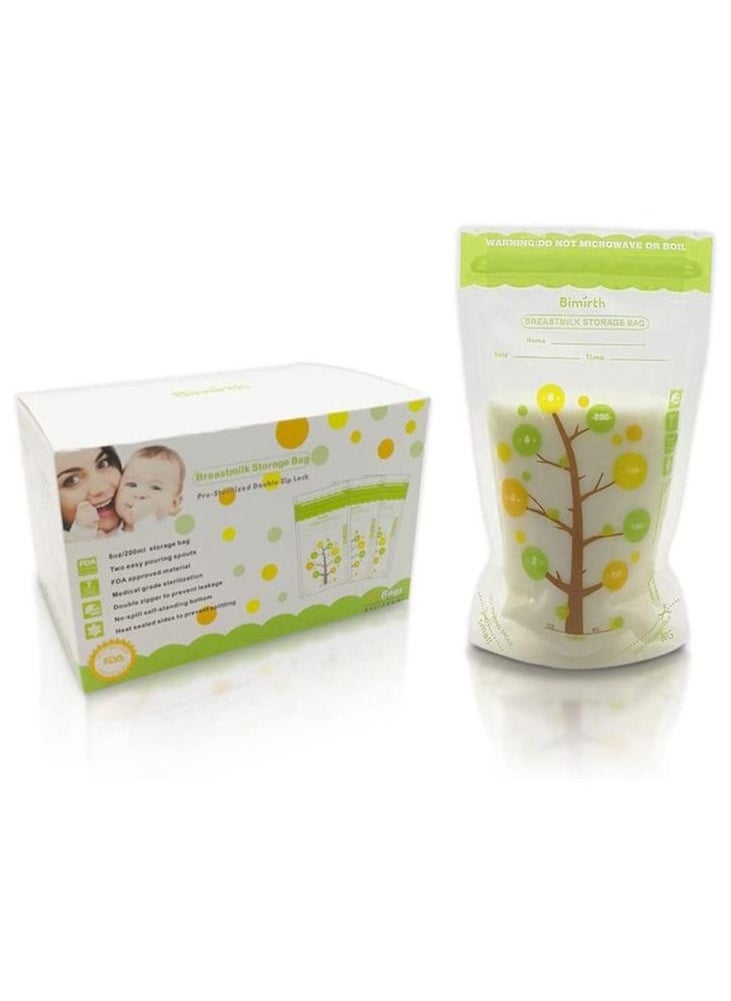 Bimirth 112 Piece Baby Self-standing Bottom Design Breast Milk Storage Bags With Double Zipper  - Image 1