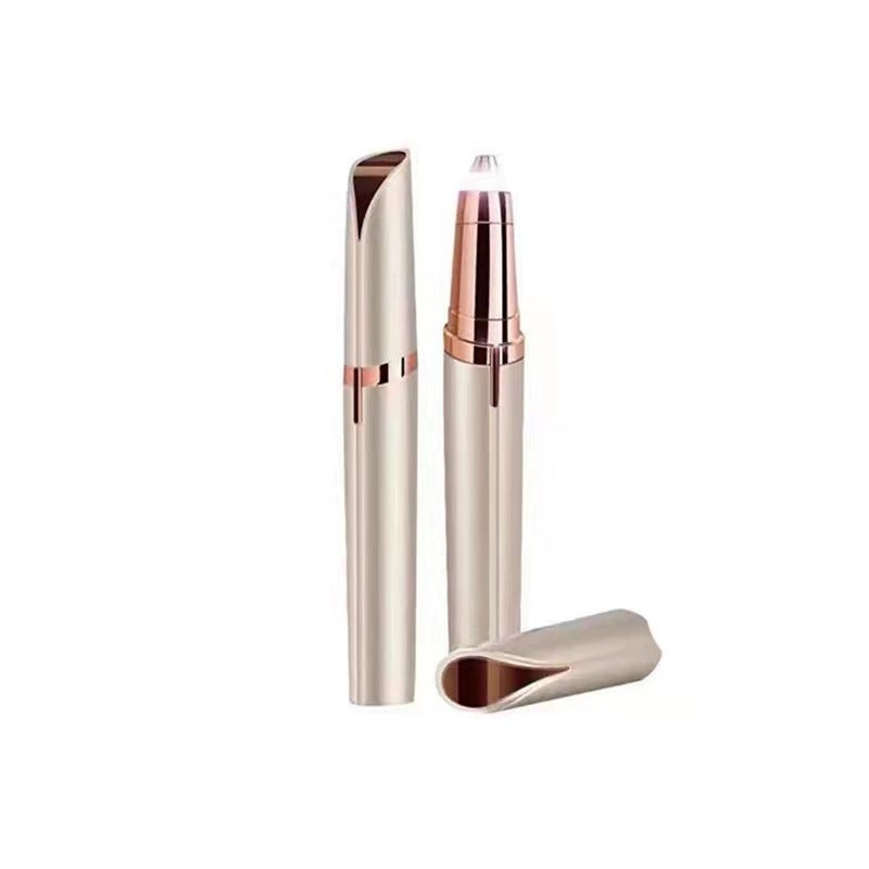 Generic Electric Eyebrow Trimmer Womens Precision Pen Champagne Gold 