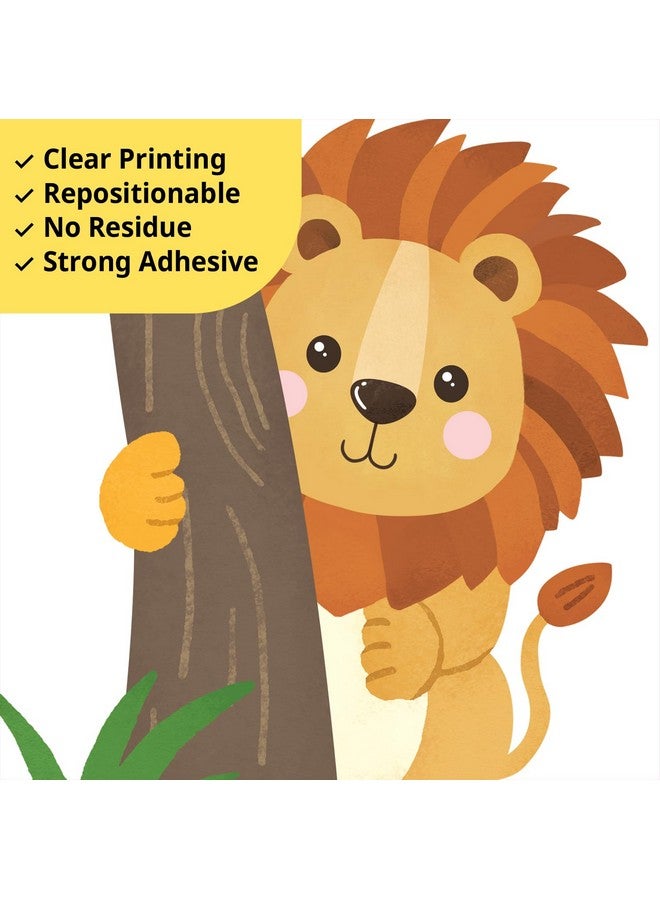 DECOWALL SG2-2418 Safari Animals and Tree Wall Stickers Decals Elephant Giraffe Lion Baby Nursery Kids Bedroom Living Room Décor Daycare Boy Girl Playroom Peel and Stick Art - Image 4