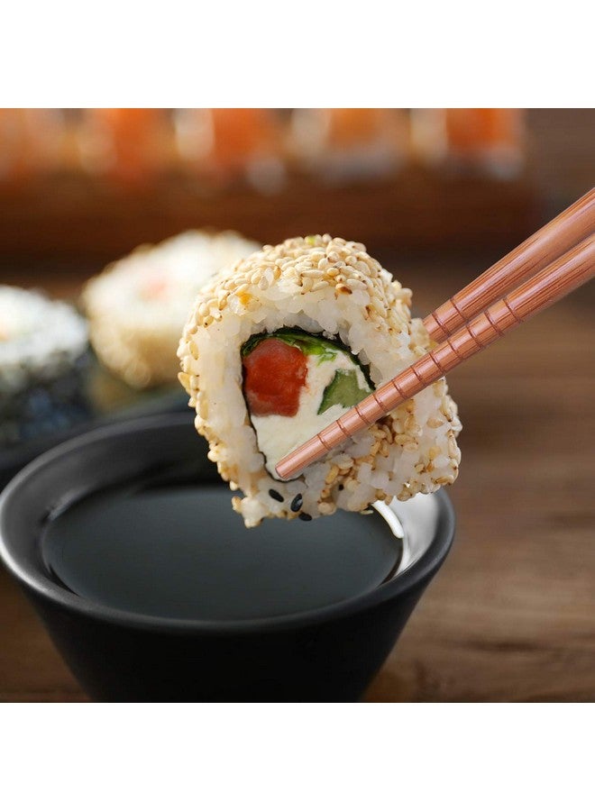 Antner 5 Pairs Natural Bamboo Chopsticks Reusable Classic Japanese Style Chop Sticks Gift Sets, Dishwasher Safe, 8.8 Inch/22.5cm - Image 2