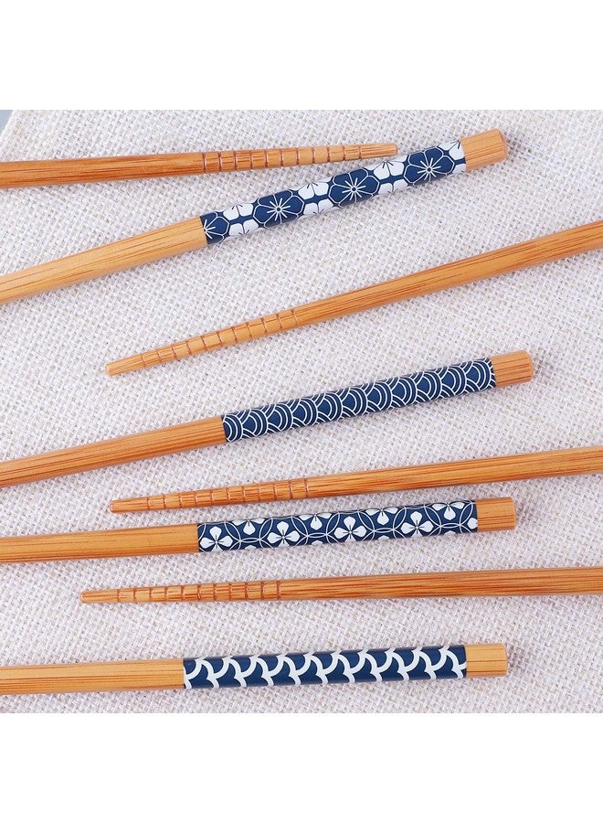 Antner 5 Pairs Natural Bamboo Chopsticks Reusable Classic Japanese Style Chop Sticks Gift Sets, Dishwasher Safe, 8.8 Inch/22.5cm - Image 4