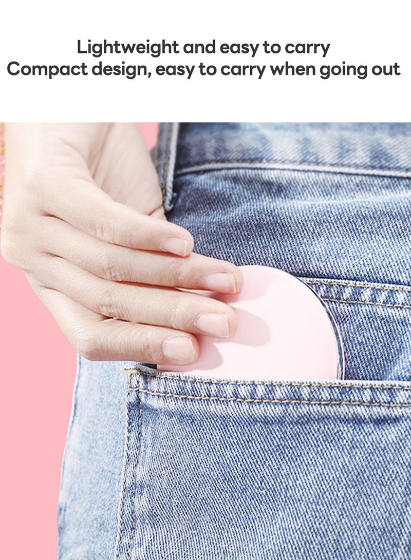 Sharpdo Handheld Folding Makeup Mirror with LED Light,USB Rechargeable 7.5*7.5*2CM - Image 4