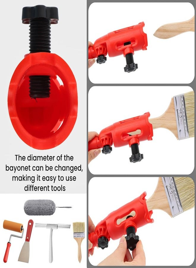 Trasylph Multi-Angle Paint Brush Extender with 1 Brush, Extension Pole Attachment Holder for Paint-Brush, Roller, Scraper, Paint-Edger-Tool for High Ceilings, Walls, Trim, Corner (Color:Red) - Image 5