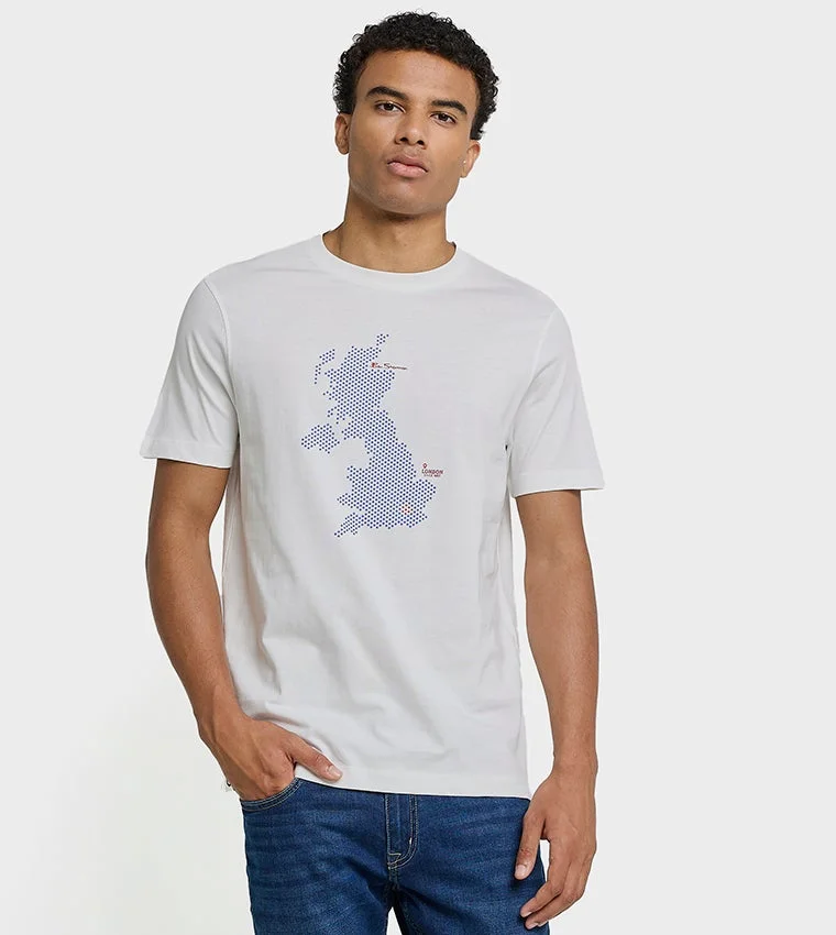 بين شيرمان Ben Sherman Men's Crew Neck Short Sleeve Printed T-Shirt