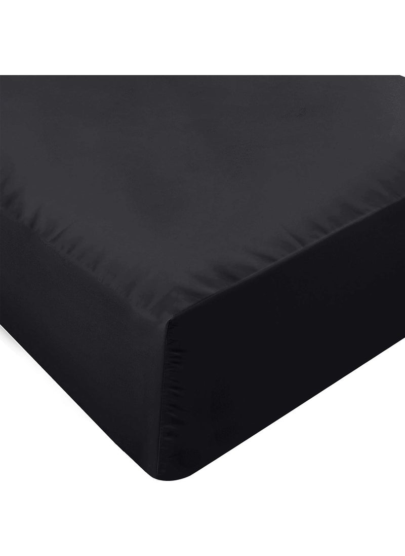 Utopia Bedding Utopia Bedding Full Fitted Sheet - Bottom Sheet - Deep Pocket - Soft Microfiber - Shrinkage and Fade Resistant - Easy Care -1 Fitted Sheet Only (Black)  - Image 1