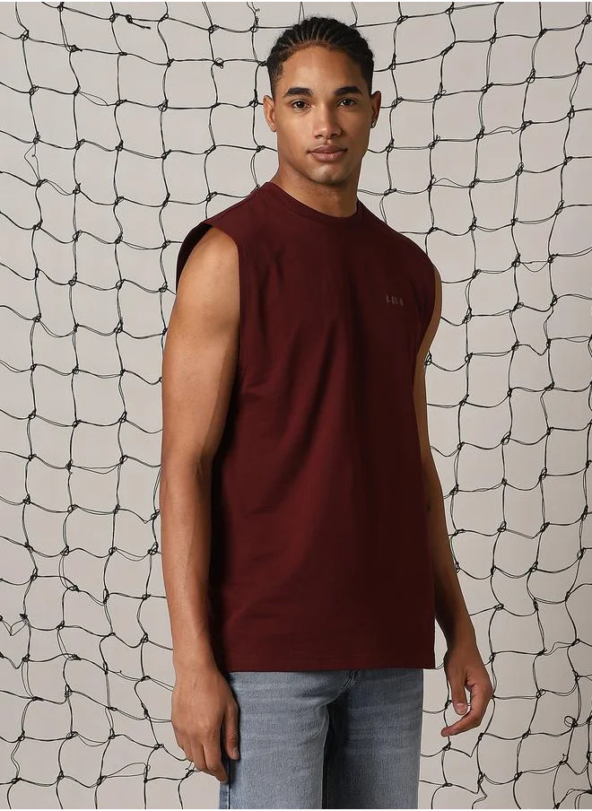 Hubberholme Men Solid Sleeveless T-shirt