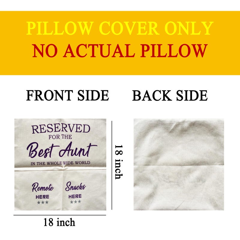 CYMROK Aunt Gifts from Niece Nephew  Two-Pocket Aunt Throw Pillow Covers 18x18 Inch  Great Auntie Gifts for Birthday Christmas Anniversary Mothers Day Thanksgiving Day - Image 2