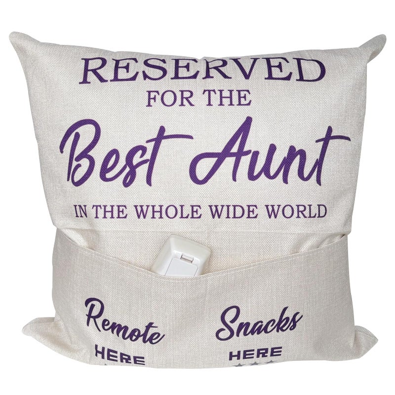 CYMROK Aunt Gifts from Niece Nephew  Two-Pocket Aunt Throw Pillow Covers 18x18 Inch  Great Auntie Gifts for Birthday Christmas Anniversary Mothers Day Thanksgiving Day - Image 1