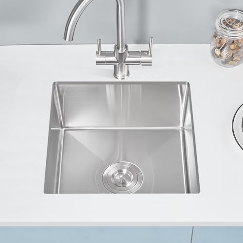 POPFLY 20×17 Inch Undermount Kitchen Sink, Small Wet Bar Prep Sink, 18 Gauge Stainless Steel Single Bowl 9 Inch Deep Rv Sink, Brushed Fregadero De Cocina - Image 2
