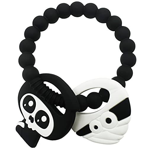 BIGSPINACH Black Goth Baby Teething Toys, Gothic Baby Teeher, Silicone Grim Reaper Chew Toy for Teething Babies - Image 1