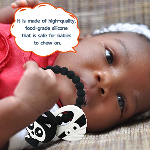 BIGSPINACH Black Goth Baby Teething Toys, Gothic Baby Teeher, Silicone Grim Reaper Chew Toy for Teething Babies - Image 4