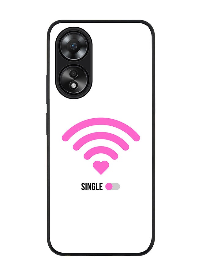 Stylizedd Rugged Black edge case for Oppo A58 4G, Slim fit Soft Case Flexible Rubber Edges Anti Drop TPU Gel Thin Cover- Wifi Single Girl - Image 1