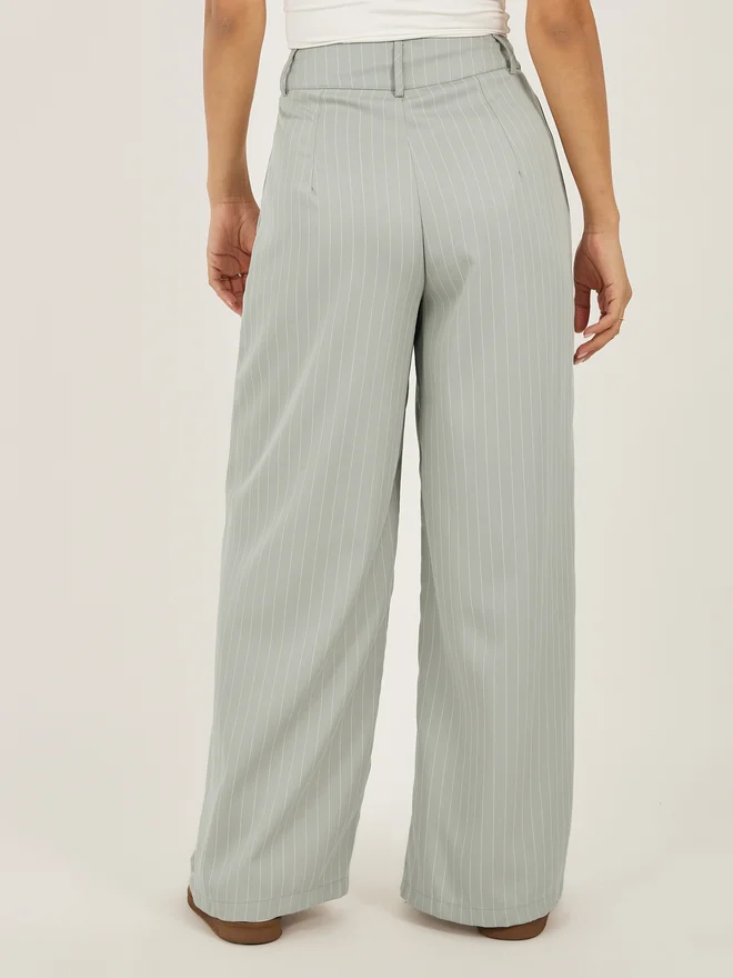Take Two Take Two Women Striped Pleated Wide Leg Pants