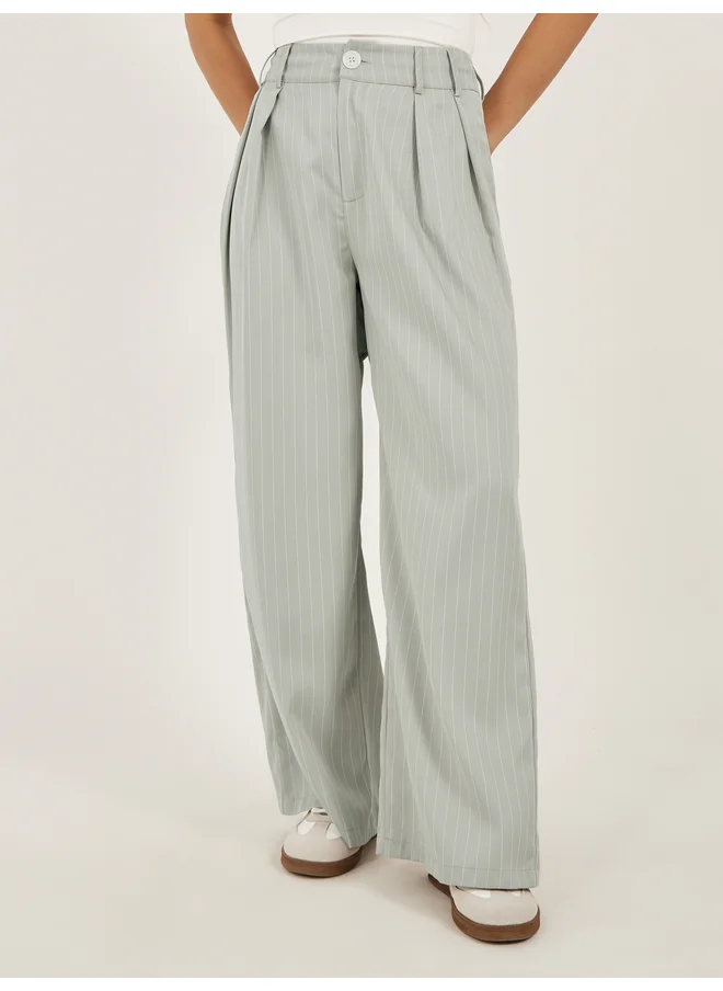 تايك تو Take Two Women Striped Pleated Wide Leg Pants