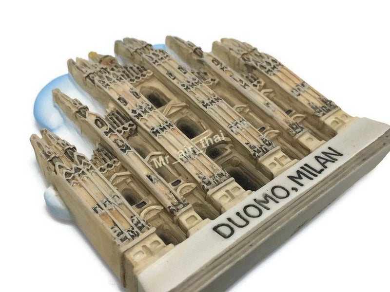 WitnyStore Tiny Milan Cathedral Basilica or Duomo di Milano Italy Italia Southern Europe Tourist Attractions Resin Refrigerator Magnet Traveler Souvenir Gift Memento 3D Fridge Magnets