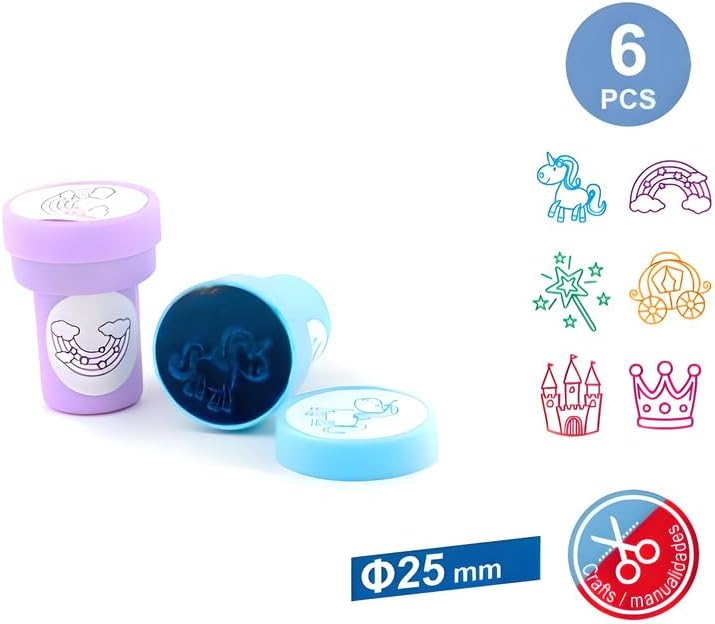 Fitto 6 Pieces Assorted 25mm Stamps for Office & Stationery - Image 3