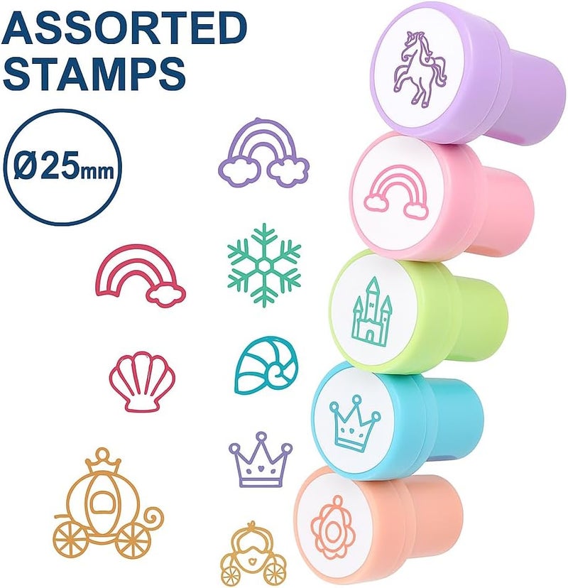 Fitto 6 Pieces Assorted 25mm Stamps for Office & Stationery - Image 2
