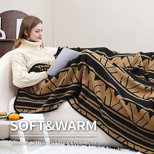 ACUSHLA Merino Wool Camp Blanket - Soft Warm Thick Washable Large Outdoor Camping Travel Throw Blanket All Weather, Sierra Khaki 79" x63" - Image 3