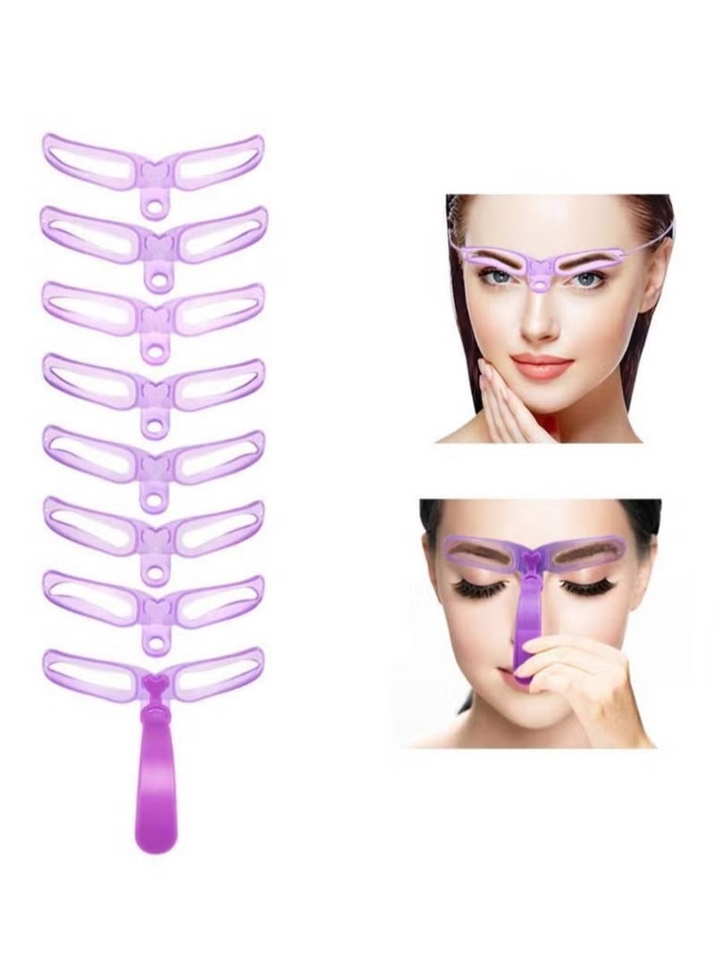 Eyebrow Stamp Stencil Kit Eyebrow Stencils Eyebrow Shaping Kit 8 Styles Reusable Eyebrow Stencil with Handle and Strap Washable - Image 1