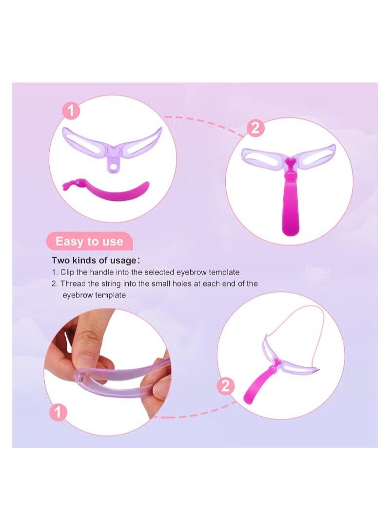 Eyebrow Stamp Stencil Kit Eyebrow Stencils Eyebrow Shaping Kit 8 Styles Reusable Eyebrow Stencil with Handle and Strap Washable - Image 5