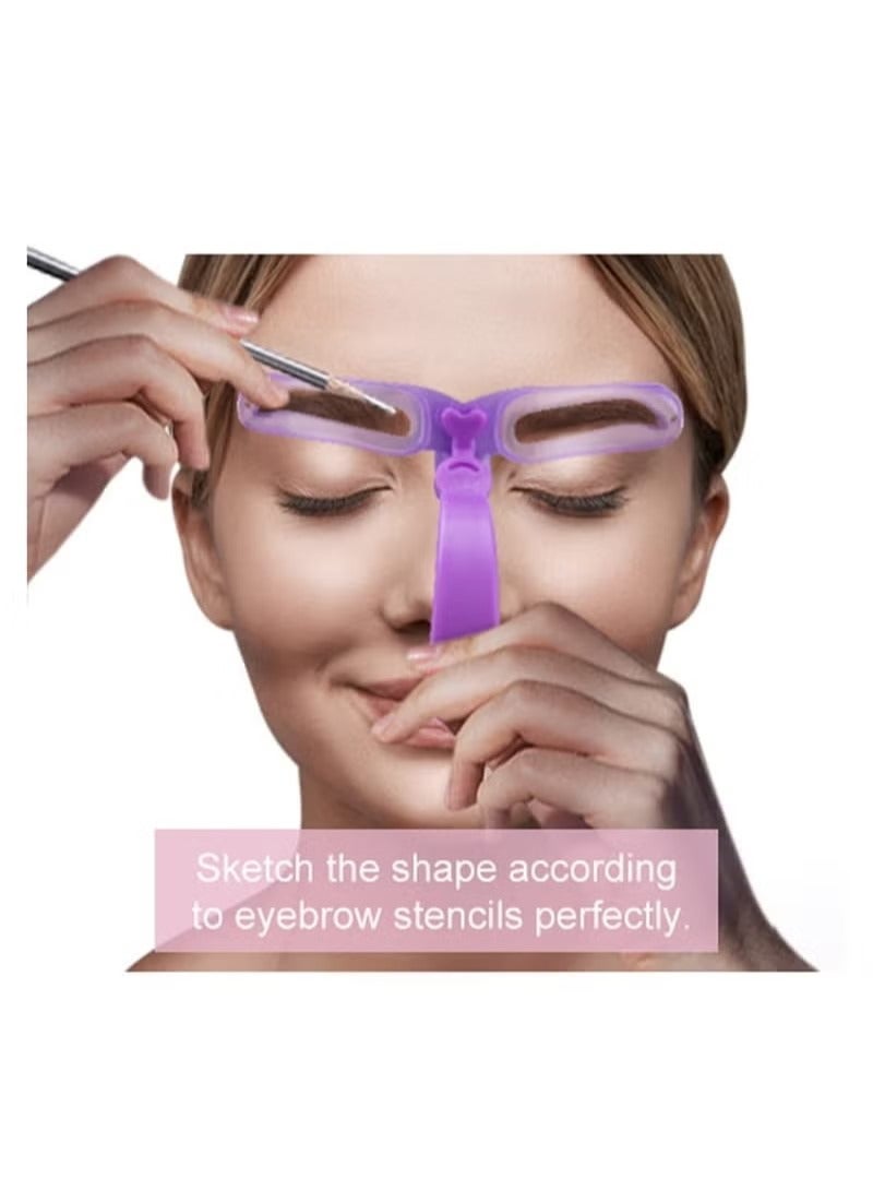 Eyebrow Stamp Stencil Kit Eyebrow Stencils Eyebrow Shaping Kit 8 Styles Reusable Eyebrow Stencil with Handle and Strap Washable - Image 4