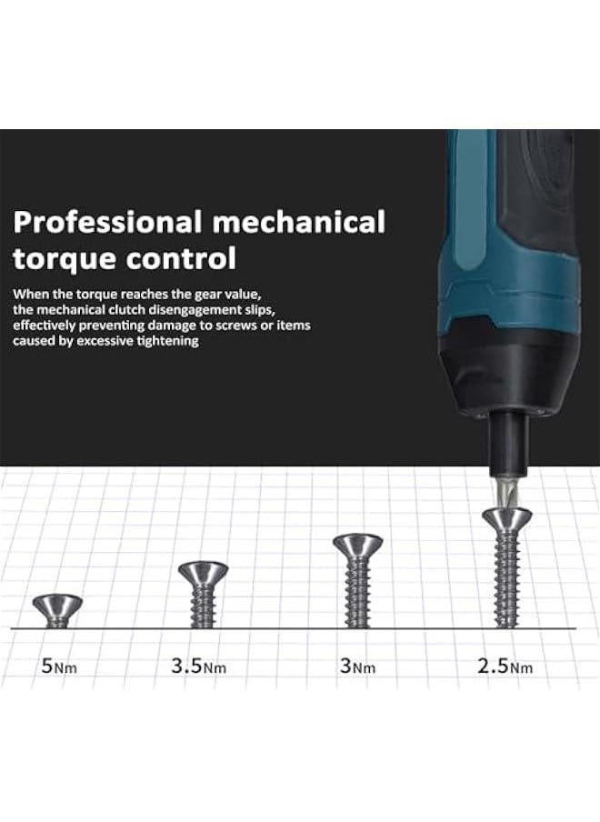 Generic Electric Screwdriver Sets,Cordless Electric Screwdriver Sets 105pack 3.6V 5Nm USB Rechargeable LED Light 4 Gear Torque Adjustment for Home Instrument Installation  - Image 5