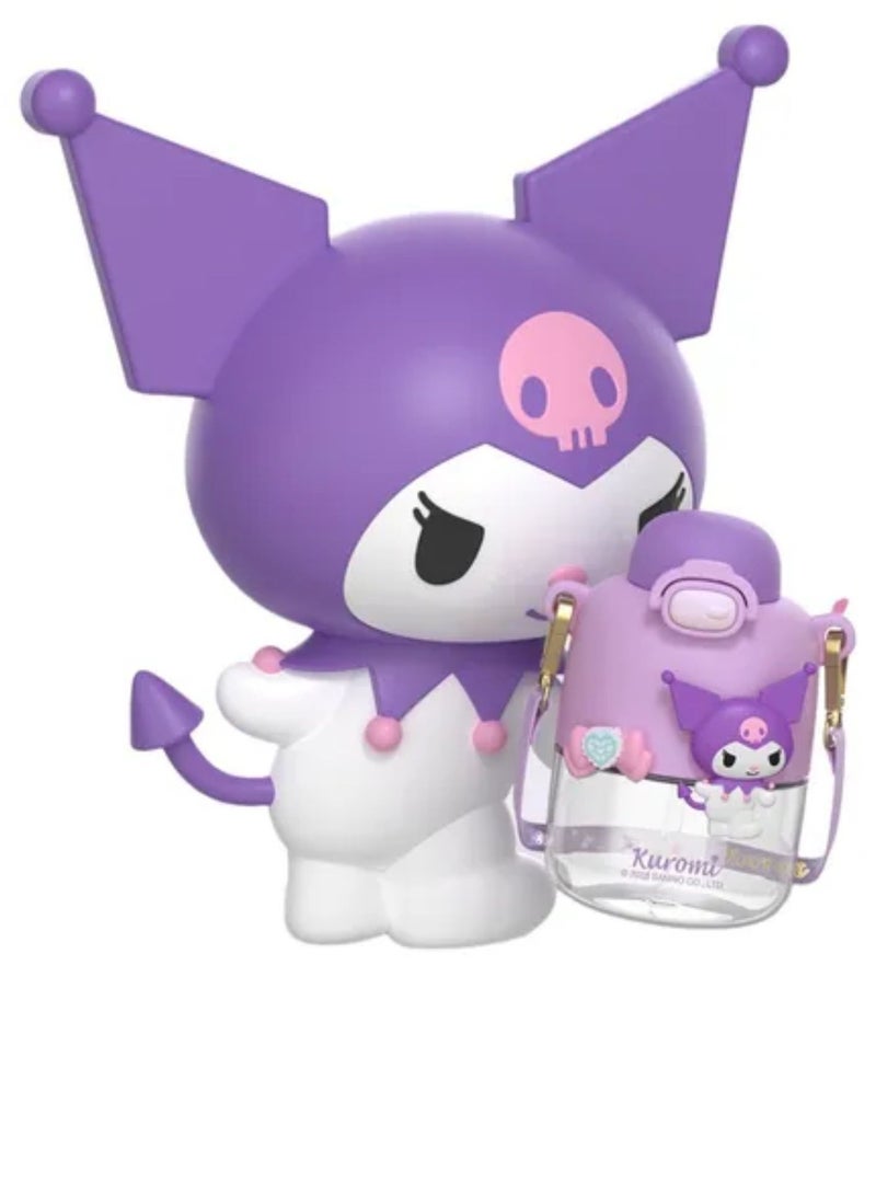 Kawaii Straw Cup Sanrio Kuromi Double Drink water bottle  550ml - Image 2