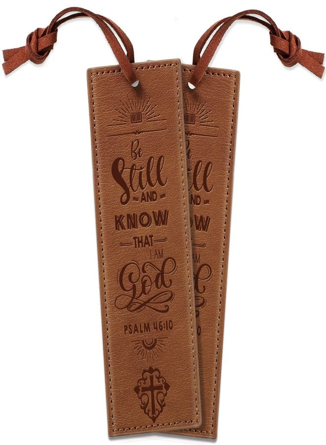 Zonon 2 Pcs Christian Leather Bookmark Father Day Gifts Christian Bookmark Father's Day Inspirational Bible Verse with Tassel Religious Motivational for Women Men Christmas Housekeeper - Image 1