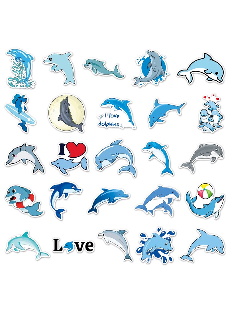 50 قطعة من ملصقات الدلفين اللطيفة على شكل حيوان حوت المحيط ملصقات مقاومة للماء لأجهزة الكمبيوتر المحمول ومصد الصدمات وزجاجات المياه وملصقات الفينيل للهاتف للأطفال والمراهقين - Image 3