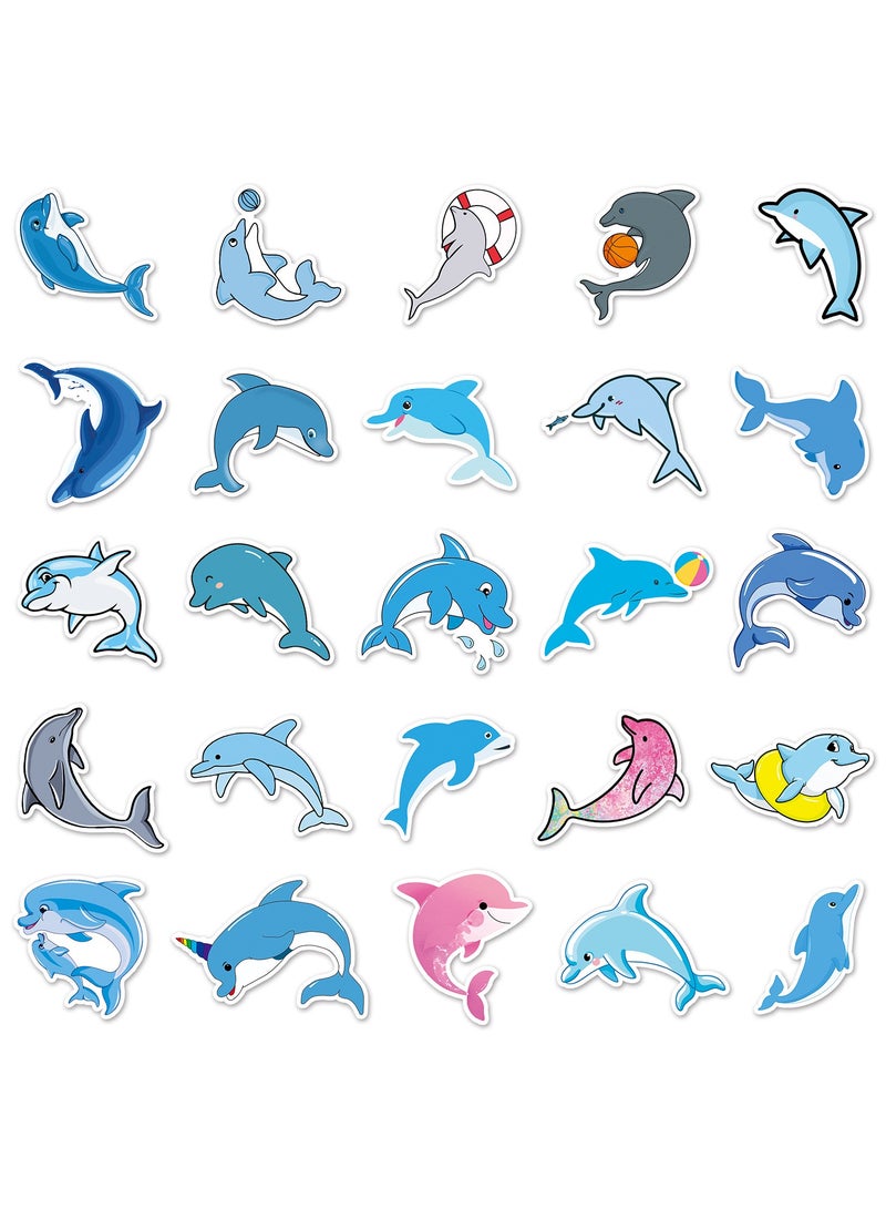 50 قطعة من ملصقات الدلفين اللطيفة على شكل حيوان حوت المحيط ملصقات مقاومة للماء لأجهزة الكمبيوتر المحمول ومصد الصدمات وزجاجات المياه وملصقات الفينيل للهاتف للأطفال والمراهقين - Image 2