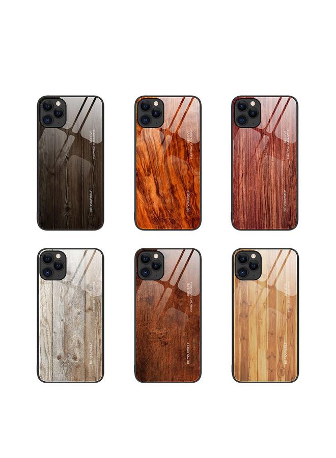 Zaboon Case For iPhone 11 Pro Max Wood Grain Glass Protective Case - Image 2