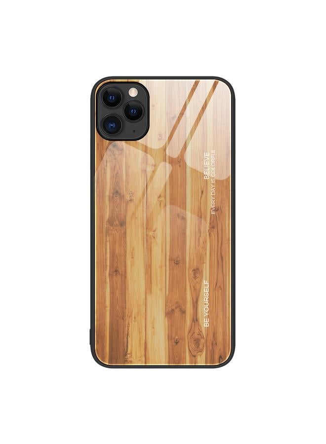Zaboon Case For iPhone 11 Pro Max Wood Grain Glass Protective Case - Image 1